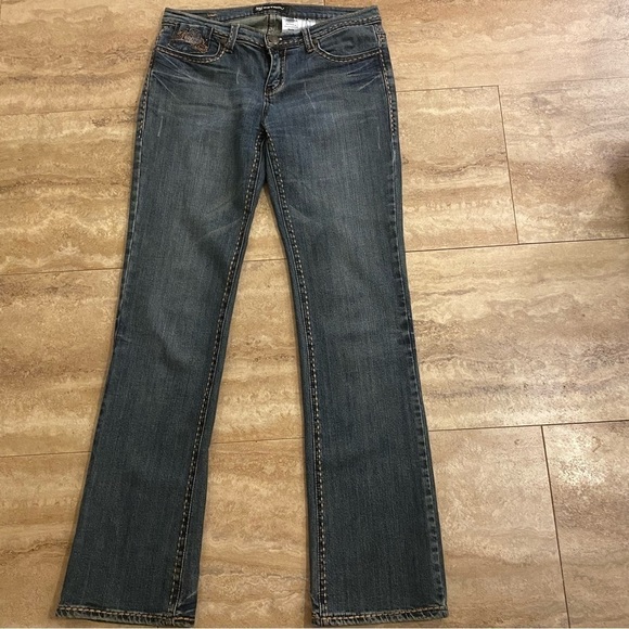 Petrol Denim - Petrol Jeans Roxie Size 6 Low Rise Distressed Western Embroidered Pockets